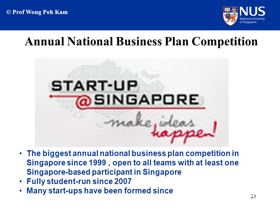 National Business Plan Competitions for Entrepreneurs